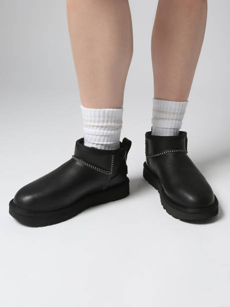 Enkellaarsjes Uit Leder Ugg Zwart women 1163490 ander zicht 1